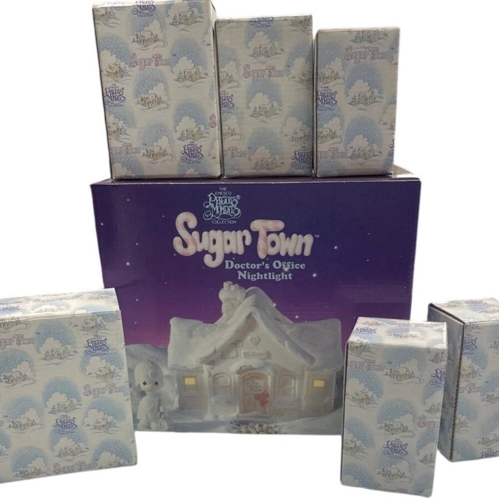 Precious Moments Sugar Town Doctor’s Office 7 Pc Set Enesco 1994